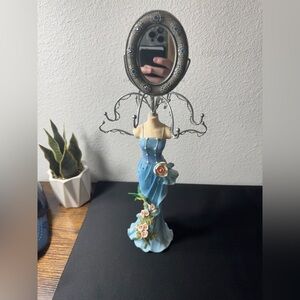 Elegant Blue Dress Jewelry Holder Necklace Stand